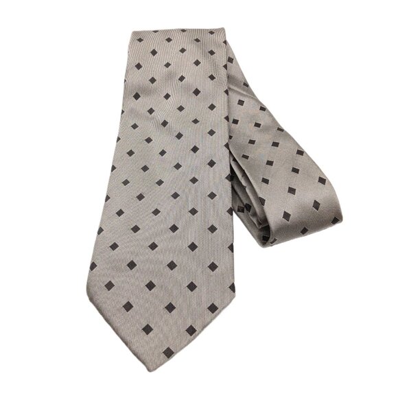 Perry Ellis Portfolio Geometric Tie Men’s 60.5” Black Diamond Silk Blend Wide - Picture 2 of 3